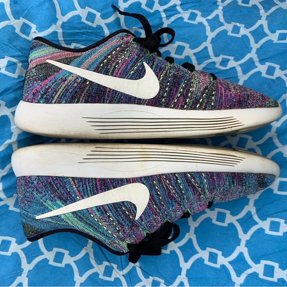 Nike Women’s size 8.5 Lunarepic low flyknit Fire Pink multicolor running wmns - Picture 6 of 11